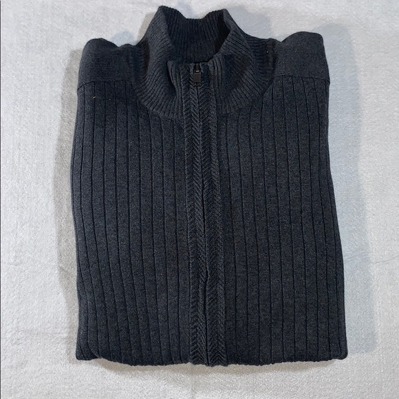 Alfani Other - Mens Alfani Charcoal Rib Knit Mock Neck Sweater L